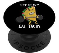 Tlp-Funny Taco Gift Lift Heavy Eat Tacos Gym Weight Lifting Popsockets Popgrip - Support Et Grip Pour Smartphone/Tablette Avec Un Top Interchangeable