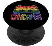 Tlp-Gay Gamer Lgbt-Q Gaming Controller Rainbow Pride Flag Ally Popsockets Popgrip - Support Et Grip Pour Smartphone/Tablette Avec Un Top Interchangeable