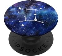Tlp-Gemini - Cool Blue Astrological Horoscope Zodiac Sign Popsockets Popgrip - Support Et Grip Pour Smartphone/Tablette Avec Un Top Interchangeable