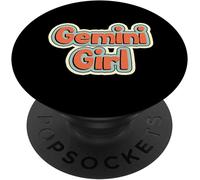 Tlp-Gemini Girl May & June Birthday Women Girls Zodiac Sign Popgrip - Support Et Grip Pour Smartphone/Tablette Avec Un Top Interchangeable