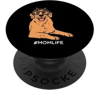 Tlp-Golden Retriever Leopard Bandana Mom Life Mothers Day Dog Popsockets Popgrip - Support Et Grip Pour Smartphone/Tablette Avec Un Top Interchangeable