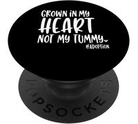 TLP-Grandi dans mon coeur pas ma famille d'adoption du ventre PopSockets PopGrip - Support et Grip pour Smartphone/Tablette avec un Top Interchangeable