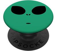 Tlp-Green Alien Head Cute Extraterrestrial Et Ufo Space Gift Popsockets Popgrip - Support Et Grip Pour Smartphone/Tablette Avec Un Top Interchangeable