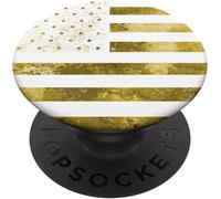 Tlp-Grungy Black White American Flag Vintage Usa Patriotic Gift Popsockets Popgrip - Support Et Grip Pour Smartphone/Tablette Avec Un Top Interchangeable