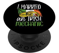 Tlp-I Married An Irish Mechanic Wedding Gifts For Wife Husband Popsockets Popgrip - Support Et Grip Pour Smartphone/Tablette Avec Un Top Interchangeable
