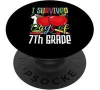 Tlp-I Survived 100 Days Of 7th Grade Kids 100th Day School Gift Popsockets Popgrip - Support Et Grip Pour Smartphone/Tablette Avec Un Top Interchangeable