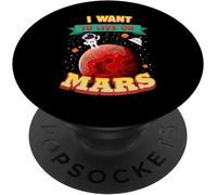Tlp-I Want To Live On Mars Funny Science Nerd Space Astronaut Popsockets Popgrip - Support Et Grip Pour Smartphone/Tablette Avec Un Top Interchangeable