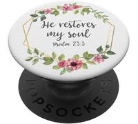 Tlp-Il Restaure Mon Âme Psaume 23: 3 Cadeau Chrétien Pour Les Popgrip - Support Et Grip Pour Smartphone/Tablette Avec Un Top Interchangeable