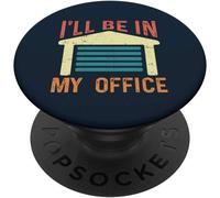 Tlp-I'll Be In My Office Garage Vintage Funny Auto Mechanics Car Popsockets Popgrip - Support Et Grip Pour Smartphone/Tablette Avec Un Top Interchangeable