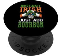 Tlp-Instant Irish Just Add Bourbon Funny Ireland Flag Skull Gift Popsockets Popgrip - Support Et Grip Pour Smartphone/Tablette Avec Un Top Interchangeable
