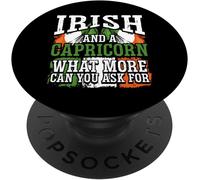Tlp-Irish And A Capricorn Funny Flag Zodiac Facts Birthday Gift Popsockets Popgrip - Support Et Grip Pour Smartphone/Tablette Avec Un Top Interchangeable