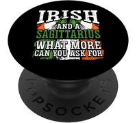 Tlp-Irish And A Sagittarius Funny Zodiac Facts Birthday Gift Popsockets Popgrip - Support Et Grip Pour Smartphone/Tablette Avec Un Top Interchangeable