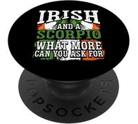 Tlp-Irish And A Scorpio Funny Flag Zodiac Facts Birthday Gift Popsockets Popgrip - Support Et Grip Pour Smartphone/Tablette Avec Un Top Interchangeable