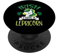 TLP-Irish I Was A Lepricorn Funny Unicorn Leprechaun St. Patty's PopSockets PopGrip - Support et Grip pour Smartphone/Tablette avec un Top Interchangeable