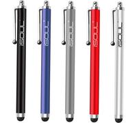 TLP-ISOUL Lot de 5 Stylets en Acier pour écran Tactile capacitif pour iPhone, iPad Mini, Pro, Galaxy, Note, Tab, Nexus, Nokia, Blackberry, OnePlus, tablettes et Plus (Multi)