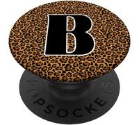 Tlp-Jaguar Print Lettre B Initiale Popsockets Popgrip - Support Et Grip Pour Smartphone/Tablette Avec Un Top Interchangeable