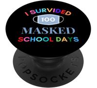 Tlp-J'ai Survécu À 100 Jours D'école Masqués Popsockets Popgrip - Support Et Grip Pour Smartphone/Tablette Avec Un Top Interchangeable