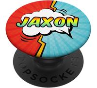 Tlp-Jaxon Name Pop Comic Book Art Superhero Men Popsockets Popgrip - Support Et Grip Pour Smartphone/Tablette Avec Un Top Interchangeable