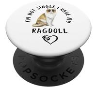 Tlp-Je Ne Suis Pas Célibataire, J'ai Mon Ragdoll Chat Disant Popsockets Popgrip - Support Et Grip Pour Smartphone/Tablette Avec Un Top Interchangeable