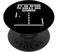 Tlp-Je Suis Rétro Mes Couilles Sont Carrées Joueur 8-Bit Cadeau Popsockets Popgrip - Support Et Grip Pour Smartphone/Tablette Avec Un Top Interchangeable