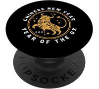 Tlp-Joyeux Nouvel An Chinois Année Du Zodiaque Cadeau Du B?Uf 20 Popsockets Popgrip - Support Et Grip Pour Smartphone/Tablette Avec Un Top Interchangeable
