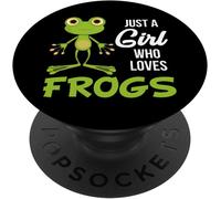 Tlp-Just A Girl Who Loves Frogs - Cute Green Frog Popsockets Popgrip - Support Et Grip Pour Smartphone/Tablette Avec Un Top Interchangeable