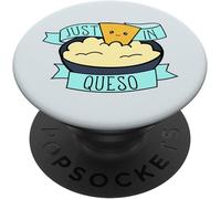 Tlp-Just In Queso - Cute Funny Cheese Lover Pun Popsockets Popgrip - Support Et Grip Pour Smartphone/Tablette Avec Un Top Interchangeable