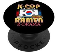 Tlp-K-Pop Coffee Ramen K-Drama Hangul Oppa Idol Soba Caffeine Popsockets Popgrip - Support Et Grip Pour Smartphone/Tablette Avec Un Top Interchangeable