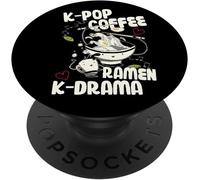 Tlp-K-Pop Coffee Ramen K-Drama - Korean Music Lover Popsockets Popgrip - Support Et Grip Pour Smartphone/Tablette Avec Un Top Interchangeable