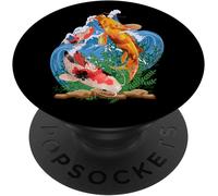 Tlp-Koi Fish Aquatic Life Amoureux Des Créatures Marines Popsockets Popgrip - Support Et Grip Pour Smartphone/Tablette Avec Un Top Interchangeable
