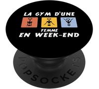 Tlp-La Gym En Week-End Vin Apéro Drôle Sport Bar Femme Cadeau Popsockets Popgrip - Support Et Grip Pour Smartphone/Tablette Avec Un Top Interchangeable