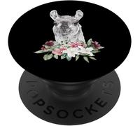 Tlp-Lama Cadeaux Floral Aquarelle Fleurs Noir Popsockets Popgrip - Support Et Grip Pour Smartphone/Tablette Avec Un Top Interchangeable