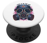 Tlp-L'amour Est Dans L'air Anti Valentin Masque À Gaz Amusant Popgrip - Support Et Grip Pour Smartphone/Tablette Avec Un Top Interchangeable