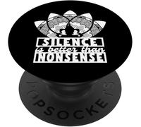 Tlp-Le Silence, C'est Mieux Absurdité Méditation Zen Yoga Cadeau Popsockets Popgrip - Support Et Grip Pour Smartphone/Tablette Avec Un Top Interchangeable
