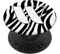 Tlp-Lettre À Motif Zébré W Initiale Popsockets Popgrip - Support Et Grip Pour Smartphone/Tablette Avec Un Top Interchangeable