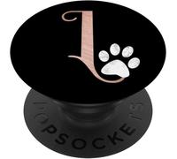 Tlp-Lettre L Rose, Chat Blanc, Monogramme De Patte De Chien Popgrip - Support Et Grip Pour Smartphone/Tablette Avec Un Top Interchangeable