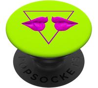 Tlp-Lèvres Dans Le Rose Pourpre Et Vert Afb1490 Popsockets Popgrip - Support Et Grip Pour Smartphone/Tablette Avec Un Top Interchangeable