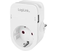 TLP-LogiLink PA0247 Adaptateur de Prise CEE 7/3 avec 2 Ports USB (2 Ports USB-A) et Support pour Smartphone