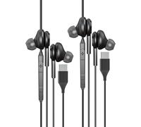 TLP-Lot de 2 écouteurs intra-auriculaires USB C avec microphone, câble, oreillettes, typec, casque filaire, pour téléphone portable, connexion PC, compatibles avec Samsung Xiaomi Google N10-ej