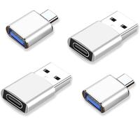 TLP-Lot de 4 adaptateurs USB C vers USB OTG avec Galaxy Google PC MacBook compatible avec ordinateur portable/alimentation/voiture/smartphone/écouteurs/banque/hubs/microphone/iPad 10 Air 4 5