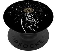 Tlp-Lotus Flower Shine Hand Floral Art Zen Yoga Lover Yogi Gift Popgrip - Support Et Grip Pour Smartphone/Tablette Avec Un Top Interchangeable