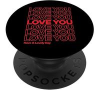 Tlp-Love You Lovely Day Mignon Saint Valentin Femme Cadeau Popgrip - Support Et Grip Pour Smartphone/Tablette Avec Un Top Interchangeable