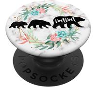 Tlp-Lovely Mama Bear With Cubs - 2 Kids Phone Grip For Mom Popgrip - Support Et Grip Pour Smartphone/Tablette Avec Un Top Interchangeable