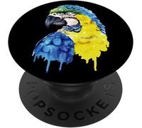 Tlp-Macaw Parrot - Watercolour Painting Drawing - Bird Lover Popsockets Popgrip - Support Et Grip Pour Smartphone/Tablette Avec Un Top Interchangeable