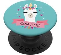 Tlp-Mama Llama Llamacorn Cute Aqua Unicorn Llama Mom Gift Popsockets Popgrip - Support Et Grip Pour Smartphone/Tablette Avec Un Top Interchangeable