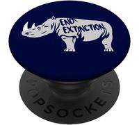 Tlp-Mettre Fin À L'extinction De L'art Animalier Des Rhinocéros Popsockets Popgrip - Support Et Grip Pour Smartphone/Tablette Avec Un Top Interchangeable