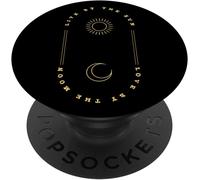 Tlp-Minimal Art Live Sun Love Moon Quote Saying Space Lover Gift Popsockets Popgrip - Support Et Grip Pour Smartphone/Tablette Avec Un Top Interchangeable