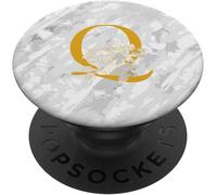 Tlp-Monogramme Lettre Initiale Q Blanc Popsockets Popgrip - Support Et Grip Pour Smartphone/Tablette Avec Un Top Interchangeable