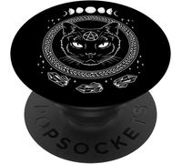 Tlp-Moon Cat Crystal Retro Witch Dark Symbols Goth Lover Gift Popgrip - Support Et Grip Pour Smartphone/Tablette Avec Un Top Interchangeable
