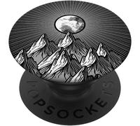 Tlp-Moon Shining On Mountains Vintage Outdoor Nature Hiking Gift Popsockets Popgrip - Support Et Grip Pour Smartphone/Tablette Avec Un Top Interchangeable